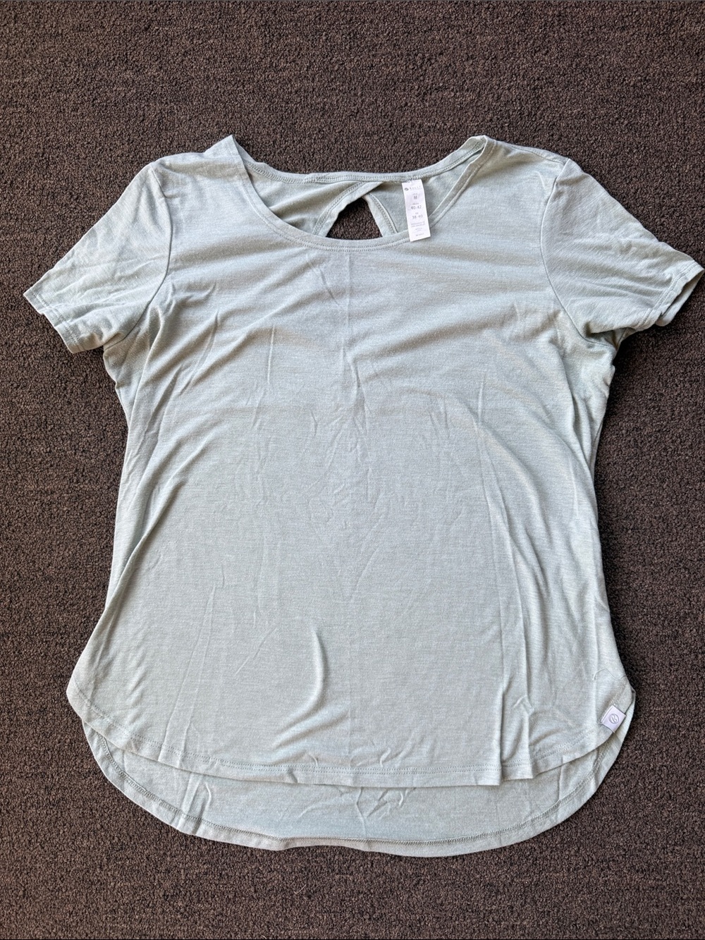 Bally Light Sage Short Sleeve Athlesure Tee with Back Keyhole Size Medium